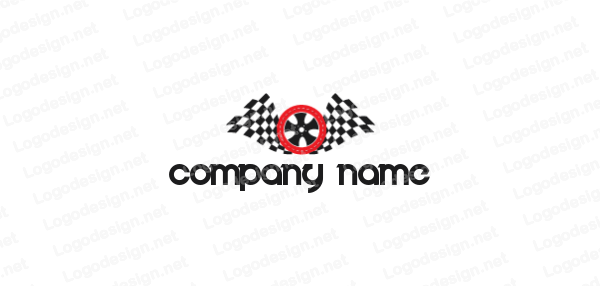 Checkered Flag Logo - wheel on checkered flag. Logo Template by LogoDesign.net