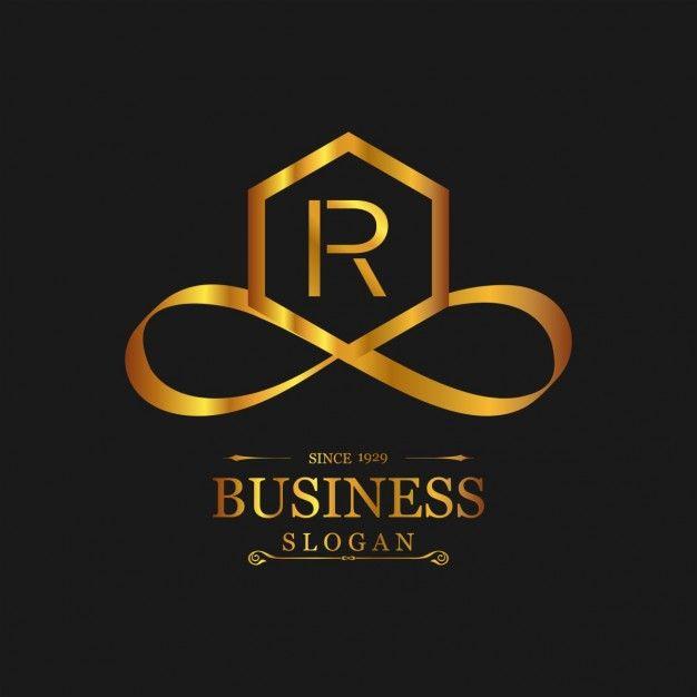 Gold Logo - Elegant gold logo with the letter r Vector | Free Download