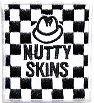 Checkered Flag Logo - NUTTY SKINS SKA Raggae Checkered Flag Logo Music Patch Sew Iron