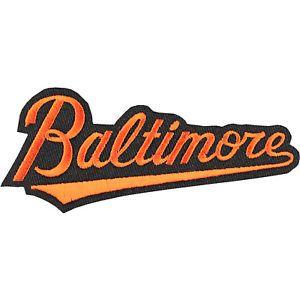 Baltimore Logo - Baltimore Orioles Black Word Aleternate Logo Jersey Sleeve Patch MLB ...