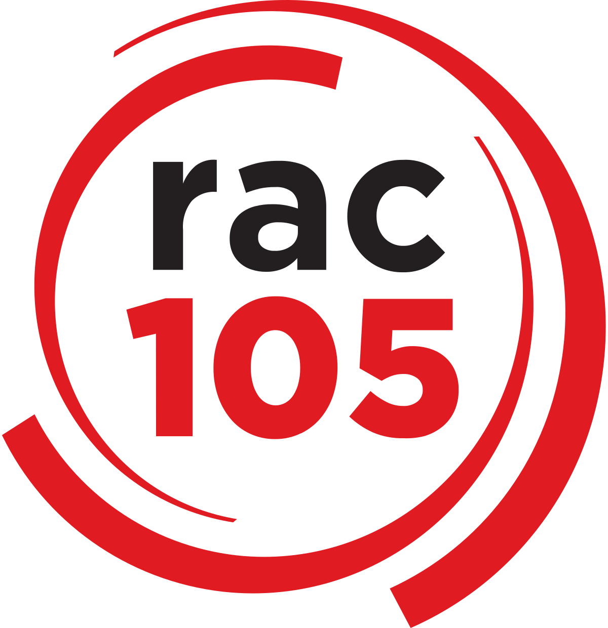 Red and White RAC Logo - RAC 105 TV