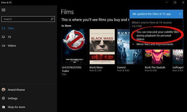 W10 Movies and TV Logo - Load external subtitles in Movies & TV app of Windows 10