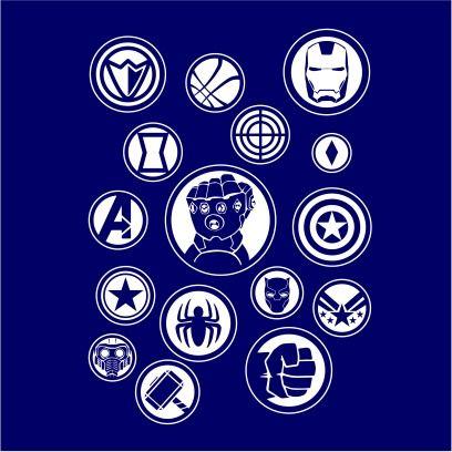 All the Avengers Logo - Avengers Logos Mens T Shirt Navy (Large)