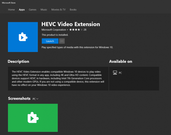 W10 Movies and TV Logo - How to play HEVC coded videos on Windows 10 now