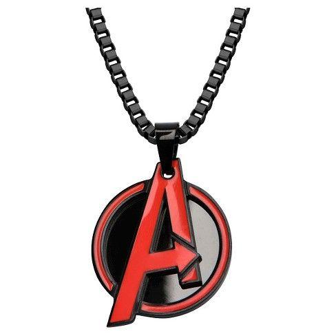 Black Target Logo - Men's Marvel® The Avengers Logo Stainless Steel Pendant With Chain ...