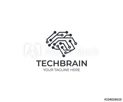 Circut Logo - Circuit brain logo template. Artificial intelligence vector design ...