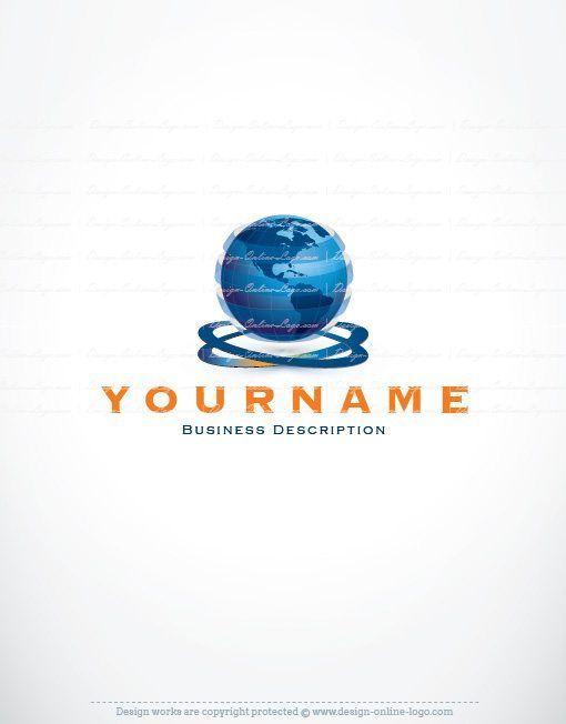 World Globe Company Logo - Exclusive Design: Globe world Logo + Compatible FREE Business Card ...