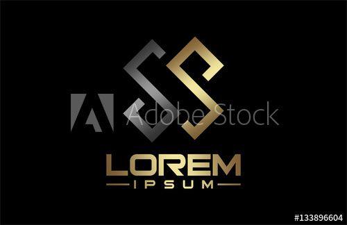 Double S Logo - logo letter double s in gold and metal color this stock vector