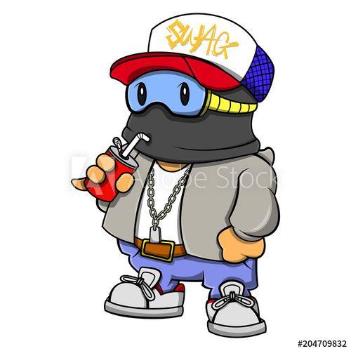 Undercover Cartoon Logo - Swag Boy using mask for undercover duty and consumption sof drink ...