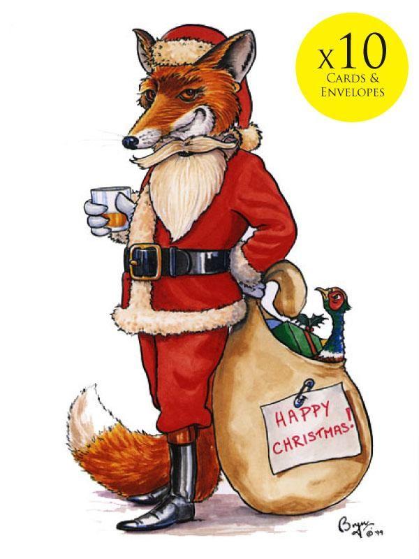 Undercover Cartoon Logo - 10 x Fox Christmas Cards with envelopes. Cartoon of fox dressed as ...