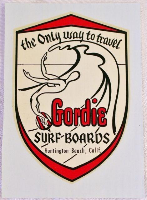 Gordie Surf Logo - 1960's Gordie Surf Boards water-slide decal. | surf art | Pinterest ...