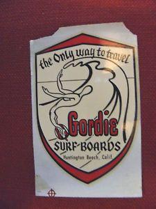 Gordie Surf Logo - Vintage 1960's GORDIE SURFBOARDS Decal Water Transfer Huntington ...