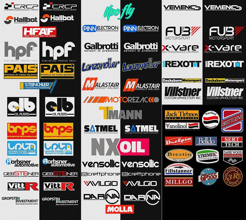 Performance Car Parts Logo - Fictional Logotypes to create liveries in the game (Download Database)
