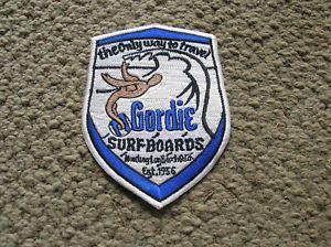 Gordie Surf Logo - Vintage gordie surfing surfboard jacket patch 1960s longboard surfer ...