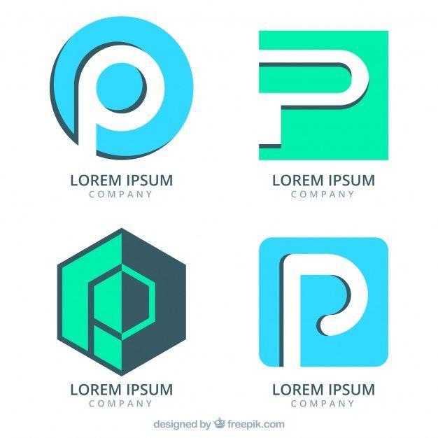 Letter P Company Logo - Pack of abstract logos with letter p Vector