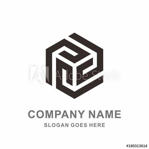Letter P Company Logo - Monogram Letter P Geometric Square Cube Hexagon Architecture