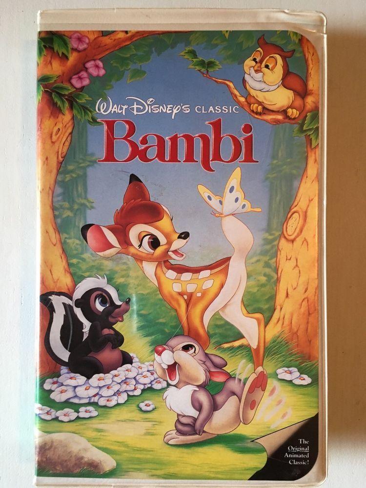 Old Walt Disney Classics Logo - Bambi Black Diamond RARE VHS Original Version Old Label Hologram ...
