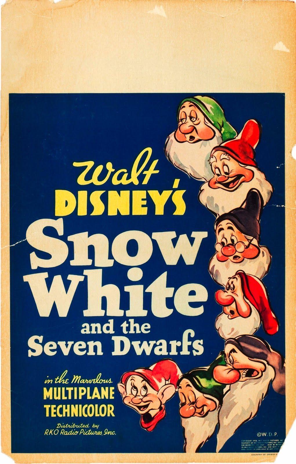 Old Walt Disney Classics Logo - Snow White and the Seven Dwarfs movie poster. Disney