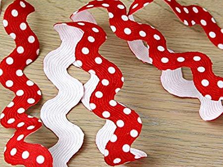 Red and White RAC Logo - 28mm Jumbo Spotty Polka Dot Patterned Ric Rac Braid Trimming Red ...