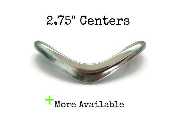 Chrome Boomerang Logo - Vintage Chrome Chevron Drawer Pulls 2.75 centers | Etsy