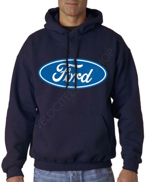 Navy Blue Oval Logo - Velocitee Speed Shop Mens Hoodie Licensed Classic Ford Blue Oval ...