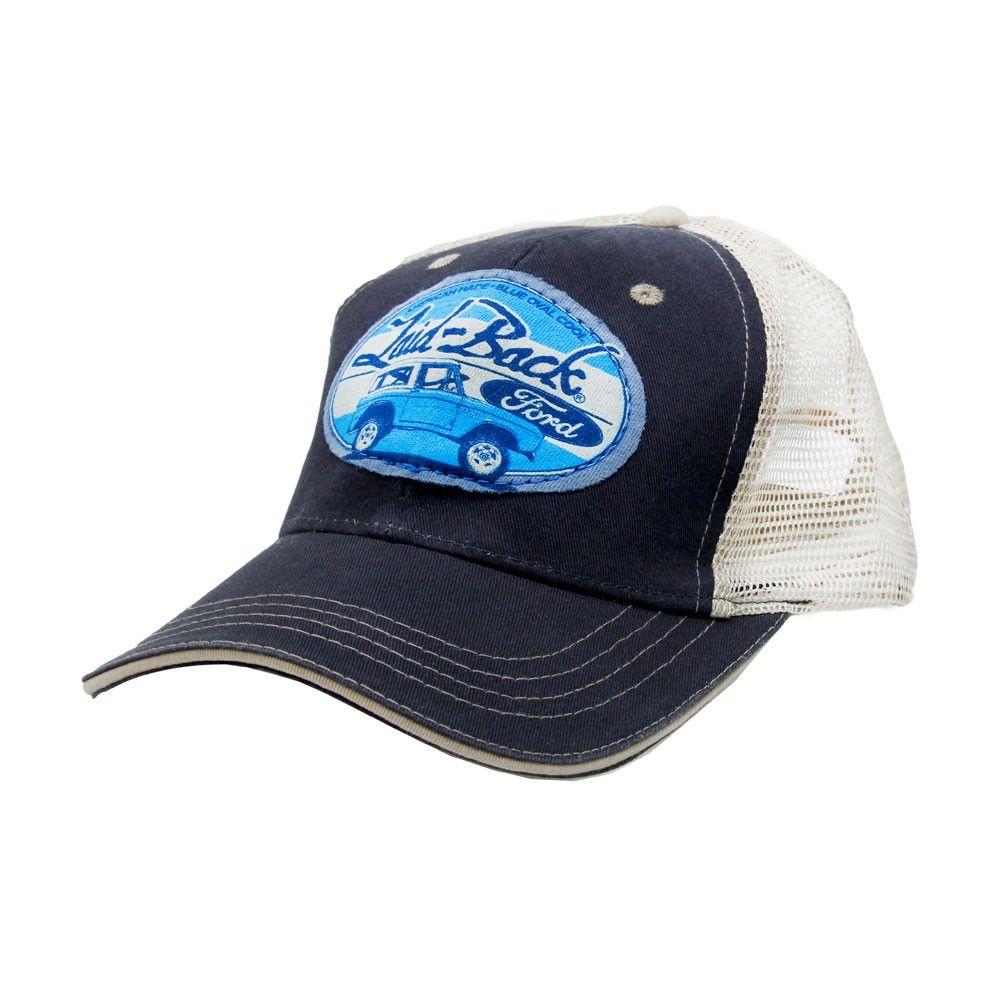 Navy Blue Oval Logo - Apparel Trucker Hat 'American Made Blue Oval Cool' Navy Blue With Bronco