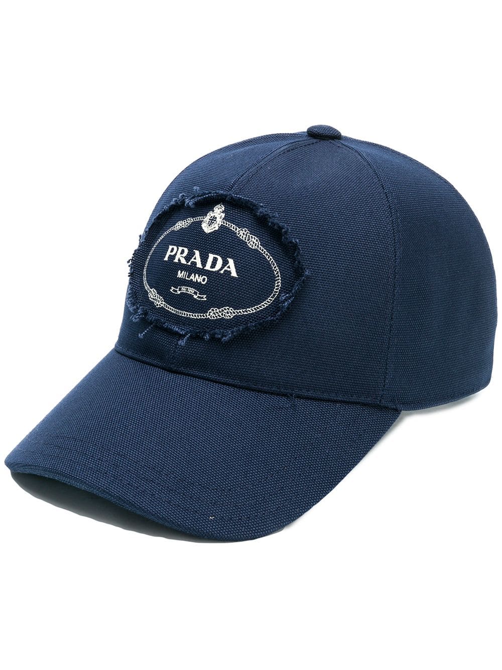 Navy Blue Oval Logo - Prada Logo Cap In Blue
