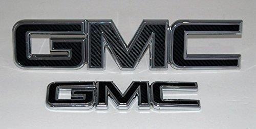 Carbon Fiber GMC Logo - 07 17 FRONT And REAR GMC Vinyl Emblem Overlay Kit DIY Your Own