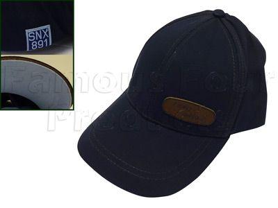 Navy Blue Oval Logo - Baseball Cap - Navy Blue with Leather-effect Oval logo (FF009707 ...