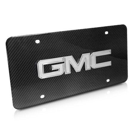 Carbon Fiber GMC Logo - GMC 3D Chrome Logo on Genuine Carbon Fiber Car License Plate ...