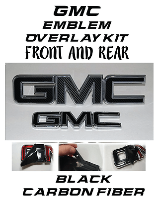 Carbon Fiber GMC Logo - 07-17 FRONT And REAR GMC Emblem Kit Cut-Your-Own - 3M Carbon Fiber ...
