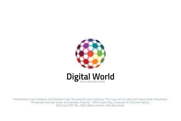 World Globe Company Logo - Colorful Dot Globe Logo Template ~ Logo Templates ~ Creative Market