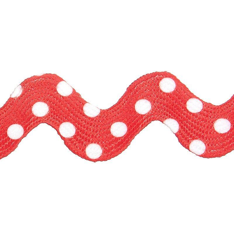 Red and White RAC Logo - Wide Polka Dot Ric Rac 10 Red White - Abakhan