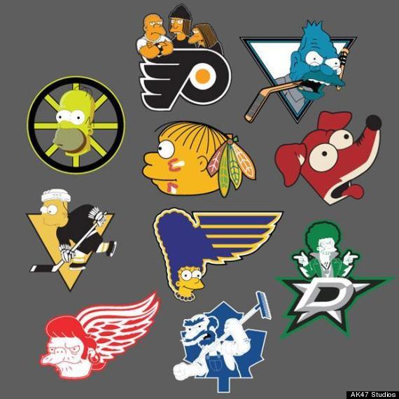 Funny Hockey Logo - Simpsonized NHL Logos Are Cromulently Funny (PHOTOS)