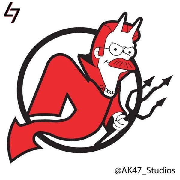 Funny Hockey Logo - Graphic Designer 'Simpsonizes' NHL Hockey Team Logos - DesignTAXI.com