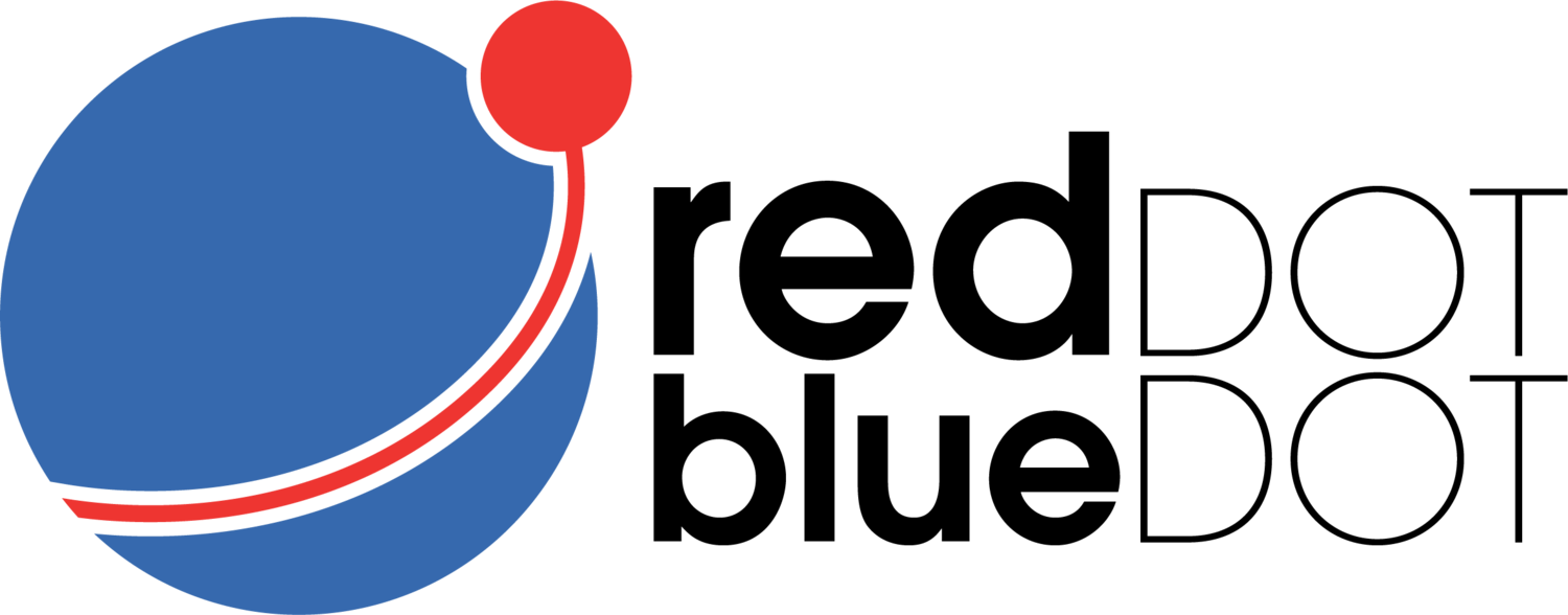 Red and Blue Dot Logo - About — RDBD