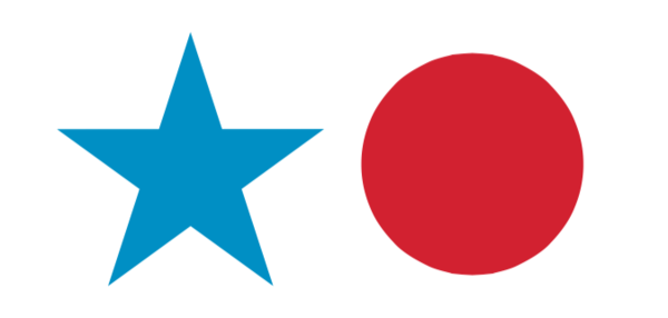 Red and Blue Dot Logo - Blue Star Red Dot - Blue Star Contemporary