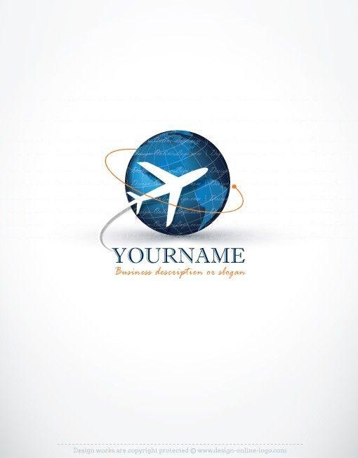 The Globe Logo - Exclusive Design: Plane Globe logo + FREE Business Card