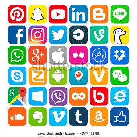 Social Media App Logo - popular app icons. Mobile Apps. App, App icon, Most popular social