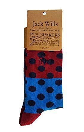 Red and Blue Dot Logo - Jack Wills Socks Mens Farnfield Blue Red Polka Dot Logo One Size ...