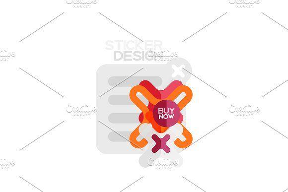Google Slides App Logo - Flat design cross shape geometric sticker icon, paper style design