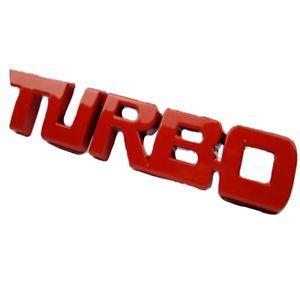 Red Word Logo - Red 3D TURBO Word Letter Sport Sticker Metal Emblem Badge Car ...