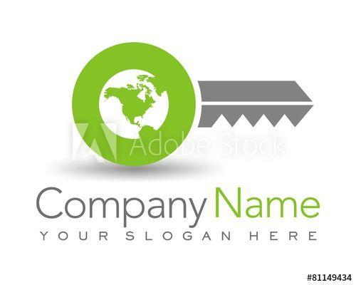 World Globe Company Logo - key world globe logo image vector this stock vector