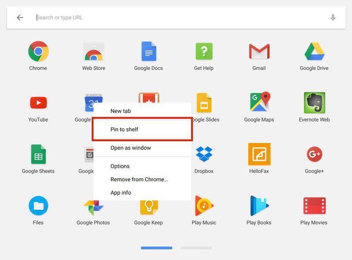 Google Slides App Logo - ways to pin apps to a Chromebook's app shelf