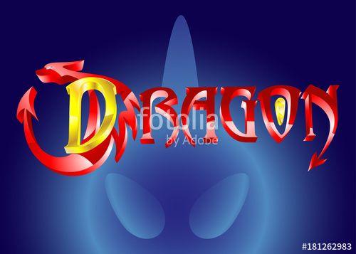 Red Word Logo - 3D- red dragon-word- logo