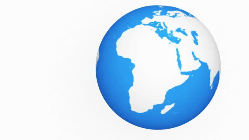 Blue and White Globe Logo - Blue And White Earth Globe Stock Footage Video 100% Royalty Free