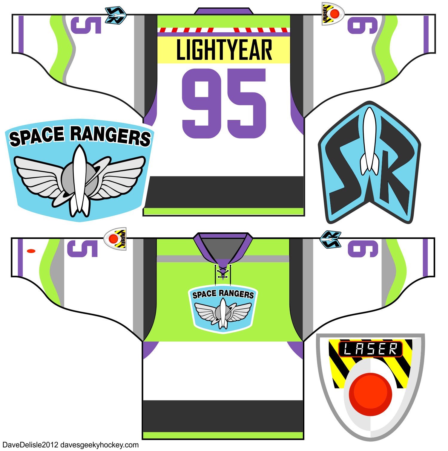 Space Ranger Logo - Buzz Lightyear Logos Hockey Jersey Disney Pixar Space Rangers Dave