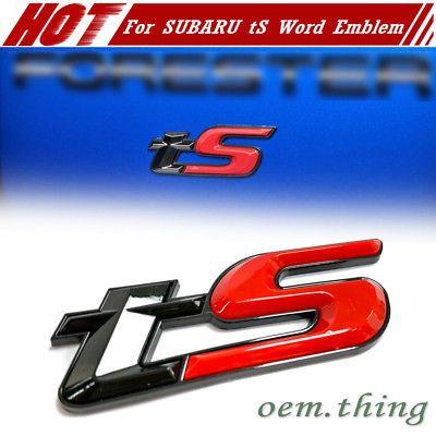 Red Word Logo - Black + Red TS Word Logo Trunk badge Emblem Decal Sticker For Subaru ...