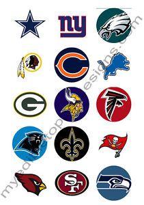 Football Team Logo - 15) 2 NFL Football NFC Team Logos Edible Print Premium Cupcake