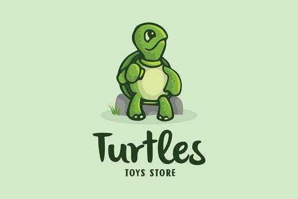 Cute Turtle Logo - Turtles Cartoon Logo ~ Logo Templates ~ Creative Market